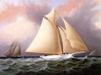 James E Buttersworth - Yacht under Full Sail